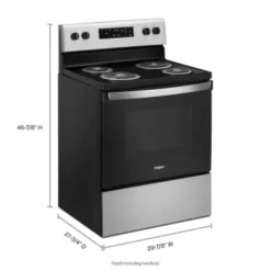 Whirlpool® 30" Electric, Coil Range W/ 4.8 Cu Ft And AccuBake™ System, Black On Stainless -Whirlpool Sales 2024 555271 v DetailedProductView2 BUS Lg