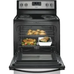 Whirlpool® 30" Electric, Coil Range W/ 4.8 Cu Ft And AccuBake™ System, Black On Stainless -Whirlpool Sales 2024 555271 v DetailedProductView4 Lg